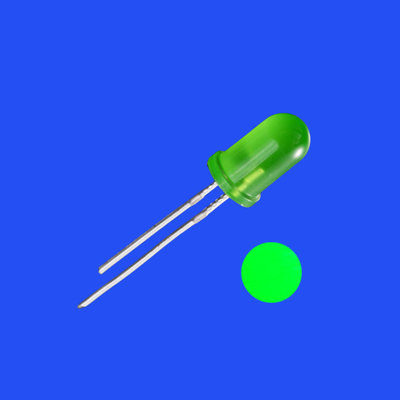 Good price 5mm 2.0Hz 12V 1/6 Duty Cycle Green Color 515-525nm 2000mcd 60deg Capacitor Zener Integrated Round Flashing LED online