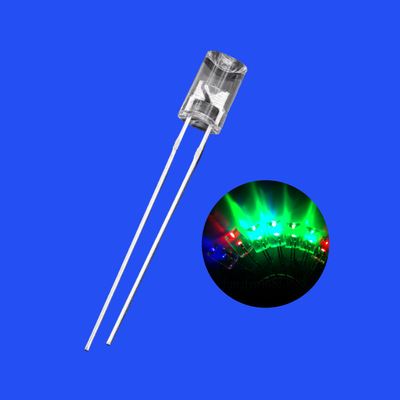  5mm RGB Dream Color 1500-2500mcd Flangeless Concave Shape 90 Deg Clear Lens 7 Color Slow Flashing Diode