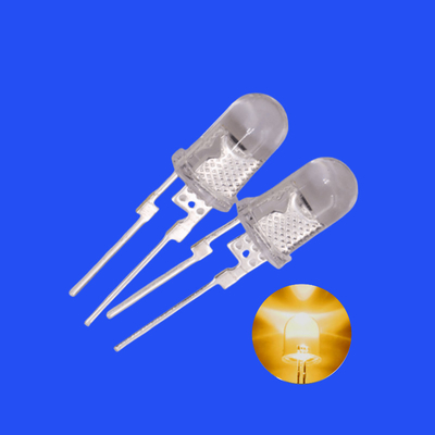 Good price 0.5W 5mm Yellow Color 585-595nm Clear Lens Round Head Short Pins With Heat Sink For illumination online