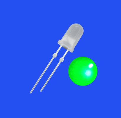  5mm 20deg 500nm 500nm 11000mcd Stopper Pins Diffused Lens Round Head F5 Diode