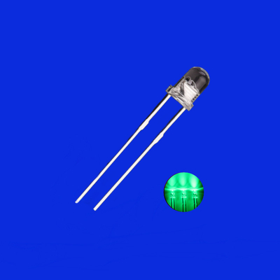  3mm LED 520nm - 530nm Green Color 8000mcd - 10000mcd Clear Lens Round Head With Flange Light Diode