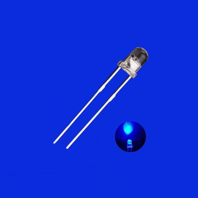  3mm LED 460nm - 470nm Blue Color 1000mcd - 1500mcd Clear Lens Round Head With Flange Light Diode