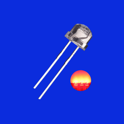  5mm 620nm - 630nm Red Color 600-1000mcd 120deg Strawhat Shape Transparent Lens Diode Light