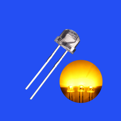  5mm 585nm - 595nm Yellow Color 600mcd - 1000mcd 120deg Strawhat Shape Transparent Lens Diode Light