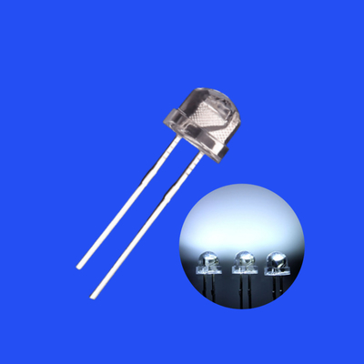  5mm 7000K - 9000K White Color 2000mcd - 2500mcd 120deg Strawhat Shape Water Clear Lens Diode Light
