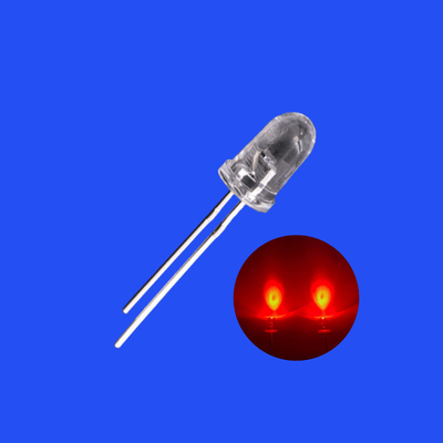  5mm 635nm - 645nm Deep Red Color 24000mcd - 26000mcd 8deg Bullet Head Water Clear Lens Diode Light