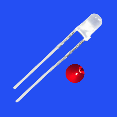 2.5Hz Diffused Foggy Lens 630nm Red Color LED Diode 30 Deg 3mm Through Hole Flash Blink LED