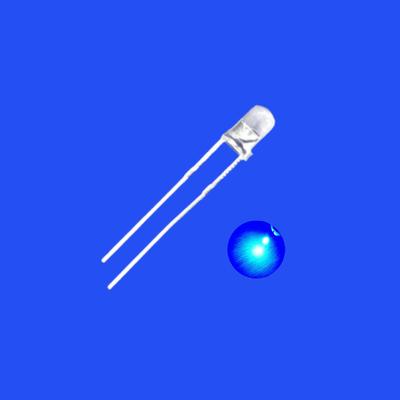 605nm Blue Color 3mm LED Diode Round Head Clear Lens 30 Deg Short Pin Dip LED