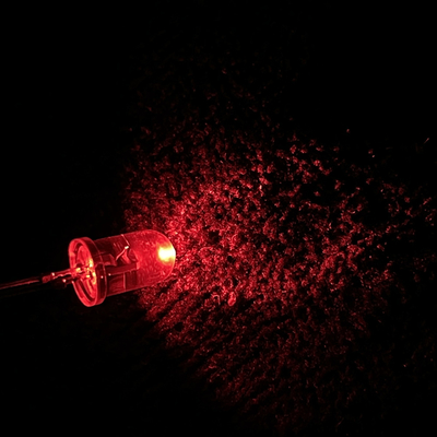 Traffic Warning Light LED Diode 5mm 45deg 625nm Red Color 12000mcd Short Pin With Stopper