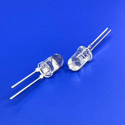 Traffic Warning Light LED Diode 5mm 45deg 625nm Red Color 12000mcd Short Pin With Stopper