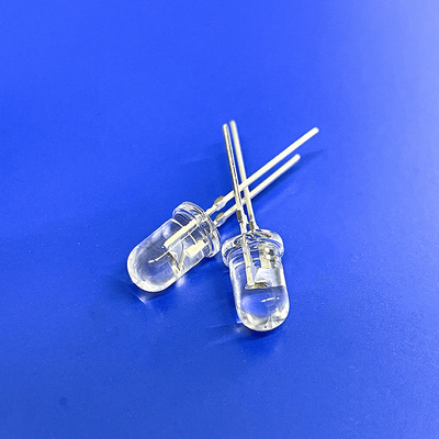 Traffic Warning Light LED Diode 5mm 45deg 625nm Red Color 12000mcd Short Pin With Stopper