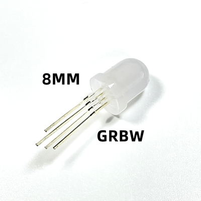 8mm GRBW 4-In-1 SK6812 Integrated Driver Addressable Pixel Round Diffused Head LED Diode