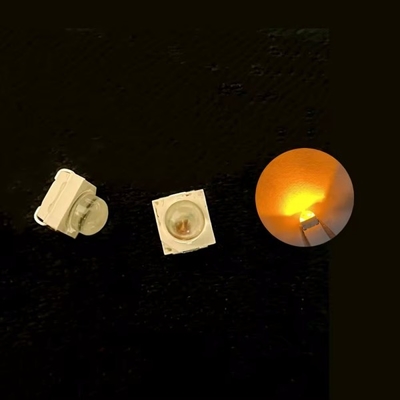 Yellow Amber Color 595nm Ball Head Clear Convex Lens High Luminous 12000mcd 2835 SMD LED Chip
