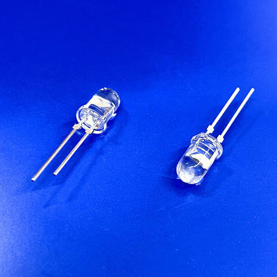 Throughhole 5mm 45deg 590nm Amber Color LED 13000mcd With Stopper For Traffic Lights