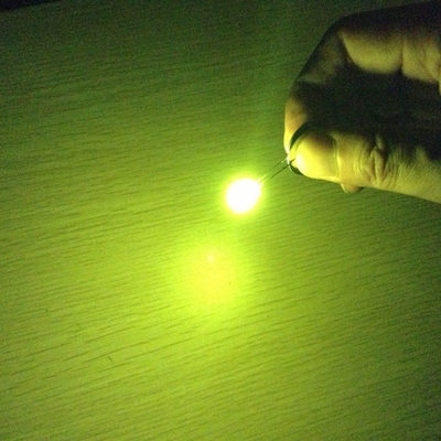5mm LED Diode 585-595nm Yellow Color 10000mcd Clear Round Lens With Flange For Illumination