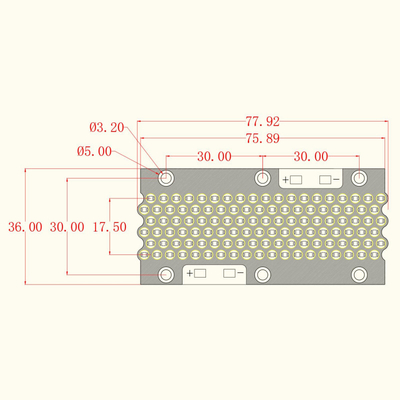 78*36mm UV Diode 385nm 277W COB UV Curing High Radiation Intensity for 3D printing