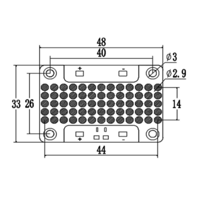 48*33mm UV Diode Module 245W 385nm 395nm 405nm LED UVA Module for Industrial Machine Vision