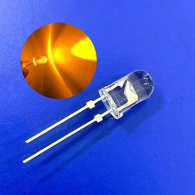 Through Hole 5mm 45deg 590nm Yellow Color 13000mcd Stopper Pins For LED Barricade Light