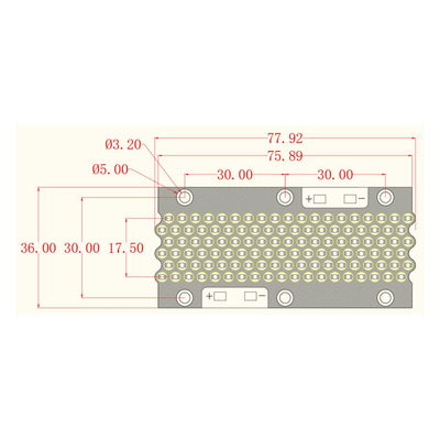 365nm 78*36mm 10-12W/Cm2 30deg / 60deg 277W SMD Copper Plate COB LED Module