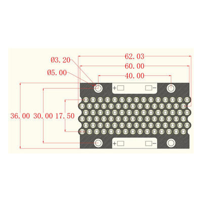62*36mm 365nm 218W 10-12W/Cm2 UVA LED Board COB UV Module Light Board For UV Ink Curing