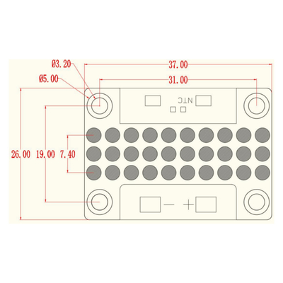 37x26mm 365nm 92W 11-13W/Cm2 COB UV Module For UV Curing UV Inspection
