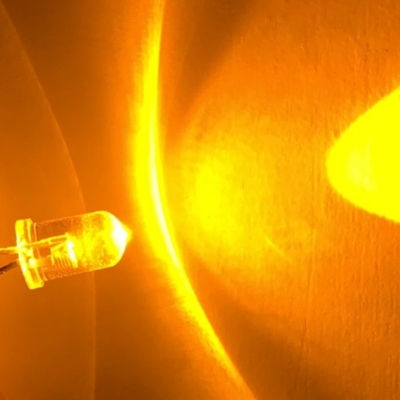 Throughhole 5mm 45deg 0.5W 590nm Yellow Color 30000mcd Super Bright For Guide Arrow Light