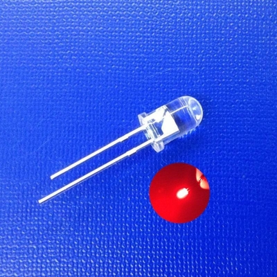 5mm Through Hole LED Diode 630nm Red Color 120deg 3-5LM Round Clear Lens For Indicator Lighting
