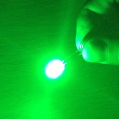 0.5W 5mm LED Light Emitting Diode 520-530nm Green Color 40000mcd Clear Lens For Indicator Lighting