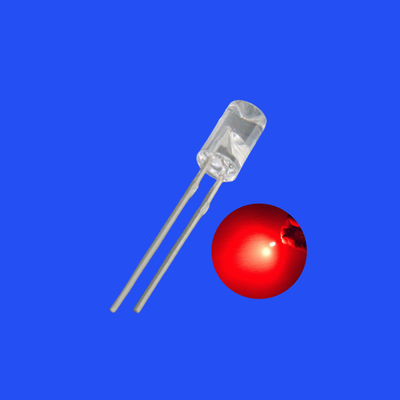 LED Flashing 4mm 0.5Hz 1/2 Duty Cycle Red Color 620nm 1500mcd 80deg Concave Shape Flangeless Head Blinking LED