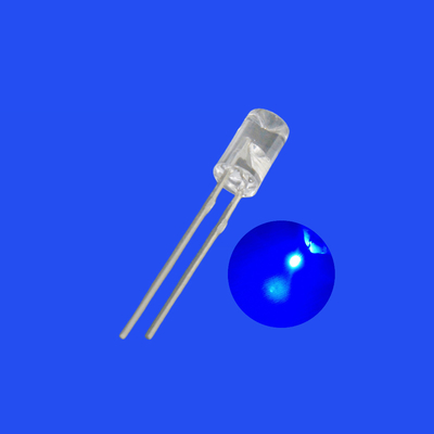 LED Flashing 4mm 0.5Hz 1/2 Duty Cycle Blue Color 460-470nm 600mcd 80deg Concave Shape Flangeless Head Blinking LED