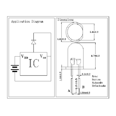 Flashing LED 5mm 0.5Hz 1/2 Duty Cycle Red Color 620nm 1500mcd Clear Lens Dip Blinking LED