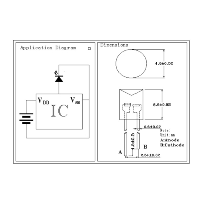 LED Flashing 4mm 0.5Hz 1/2 Duty Cycle Warm White Color 3500K 800mcd 80deg Concave Shape Flangeless Head Blinking LED
