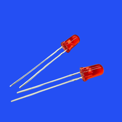 0.2W 5mm Tinted Clear Red Lens 620-630nm 12000-15000mcd Round Head LED Diode For Indicator & Signal