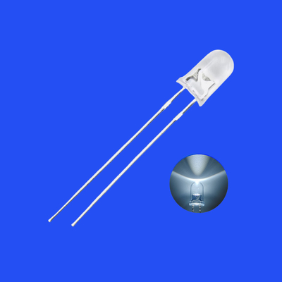 5mm 1.5Hz 1/6 Duty Cycle White Color 8000-12000K 2000-4000mcd Round Head With Flange Long Pins Flashing LED