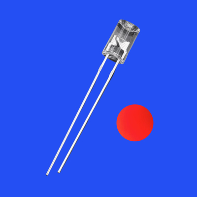 5mm 1.5Hz 1/12 Duty Cycle Red Color 620-630nm 600-1200mcd 90deg Flangeless Concave Shape Flashing LED