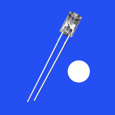 5mm 1.5Hz 1/12 Duty Cycle White Color 8000-12000K 2000-4000mcd 90deg Flangeless Concave Shape Flashing LED