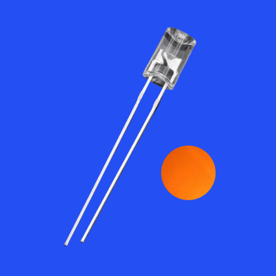5mm 1.5Hz 1/12 Duty Cycle Orange Color 600-615nm 600-1200mcd 90deg Flangeless Concave Shape Flashing LED