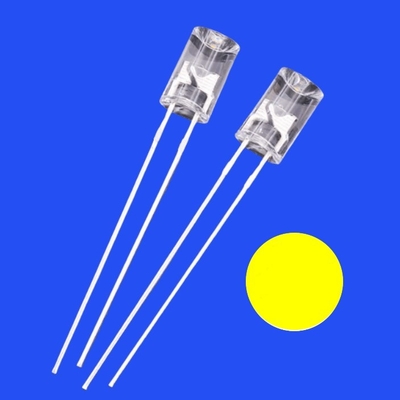 5mm 1.5Hz 1/12 Duty Cycle 12V Yellow Color 590nm 1200mcd 90deg Resistor Integrated Flangeless Concave Flashing LED