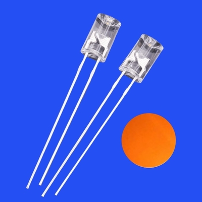 5mm 1.5Hz 1/12 Duty Cycle 12V Orange Color 615nm 1200mcd 90deg Resistor Integrated Flangeless Concave Flashing LED
