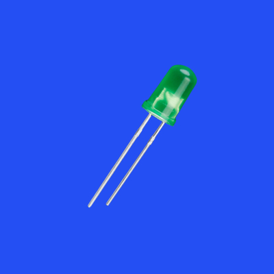 5mm 2.0Hz 1/8 Duty Cycle Tinted Diffused Green Color 520nm 2000mcd 60deg Round Head With Flange Flashing LED