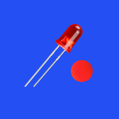 5mm 2Hz 1/8 Duty Cycle 12V Tinted Foggy Red Color 630nm 70-150mcd 60deg Resistor Integrated Round Head LED Diode