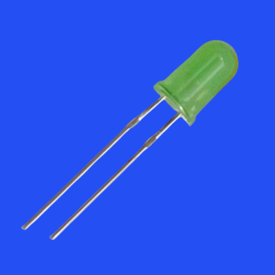 5mm 2Hz 1/8 Duty Cycle 12V Tinted Foggy Yellow Green Color 570nm 50mcd 60deg Resistor Integrated Flashing LED