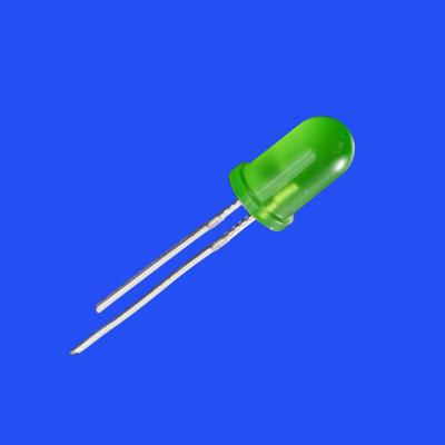 5mm 2Hz 1/8 Duty Cycle 12V Tinted Foggy Green Color 520nm 2000mcd 60deg Resistor Integrated Flashing LED