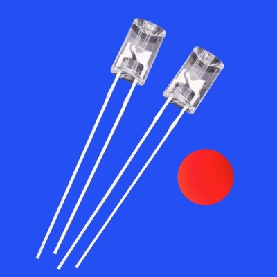5mm 2Hz 1/6 Duty Cycle 12V Clear Red Color 620nm 600mcd 90deg Resistor Integrated Flangeless Concave Blinking LED