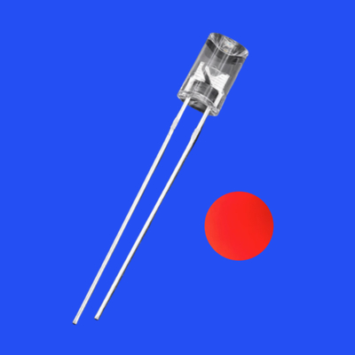 5mm 2Hz 1/6 Duty Cycle 12V Clear Red Color 620nm 600mcd 90deg Resistor Integrated Flangeless Concave Blinking LED