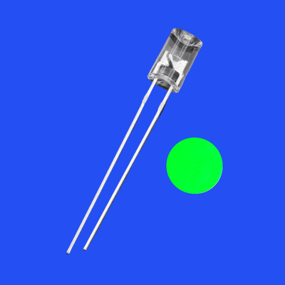 5mm 2Hz 1/6 Duty Cycle 12V Clear Green Color 520nm 7000mcd 90deg Resistor Integrated Flangeless Concave Blinking LED