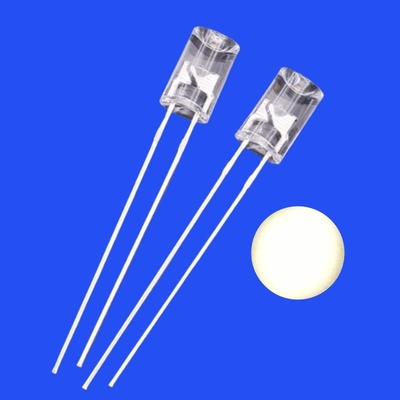 5mm 2Hz 1/6 Duty Cycle 12V Clear Warm White 3500K 2500mcd 90deg Resistor Integrated Flangeless Concave Blinking LED
