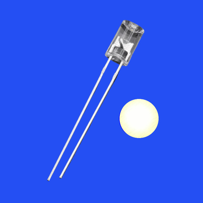 5mm 2Hz 1/6 Duty Cycle 12V Clear Warm White 3500K 2500mcd 90deg Resistor Integrated Flangeless Concave Blinking LED