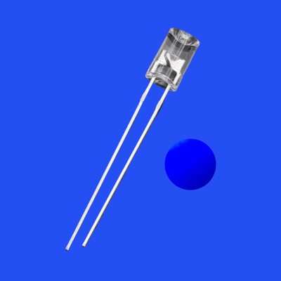 5mm 2Hz 1/6 Duty Cycle 12V Clear Blue Color 460nm 500mcd 90deg Resistor Integrated Flangeless Concave Blinking LED