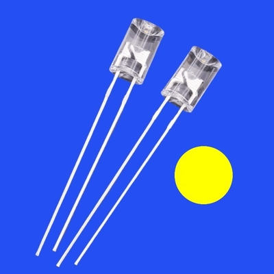 5mm 2Hz 1/6 Duty Cycle 12V Clear Yellow Color 590nm 1200mcd 90deg Resistor Integrated Flangeless Concave Blinking LED